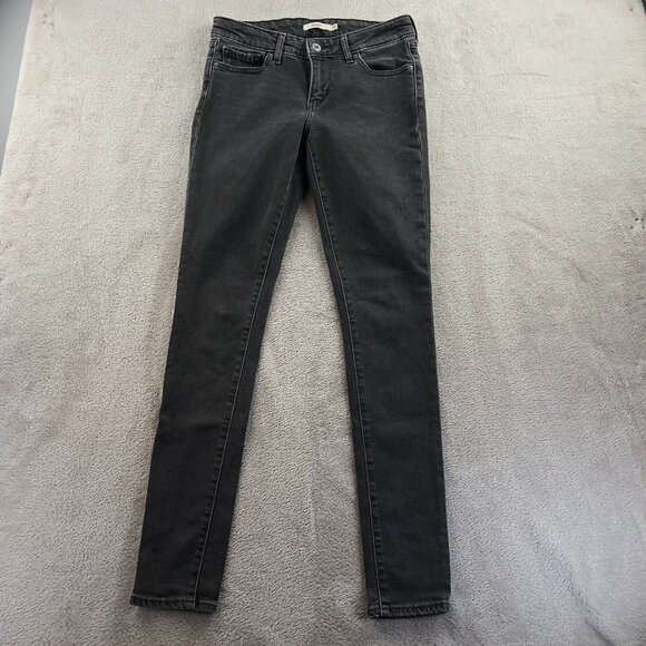 Levis Womens 711 Jeans Size 25 Skinny Leg Ankle Chic Gray Denim Casual Classic - Picture 13 of 14
